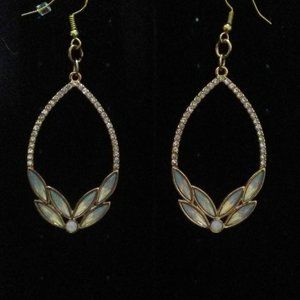 Gold Tone Earrings with Crystals